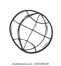 hand drawn Globe icon. Vector illustration. Flat doodle design. cartoon style vector isolated