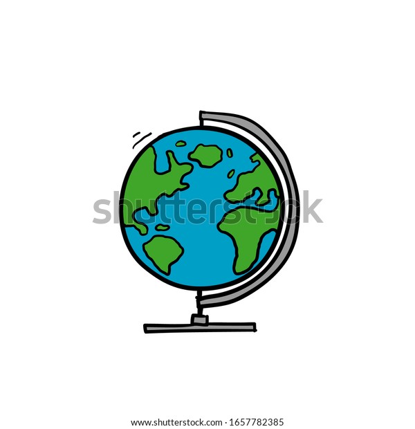 Hand Drawn Globe Icon Vector Illustration Stock Vector Royalty Free Shutterstock