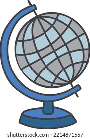 Hand Drawn globe model illustration isolated on background