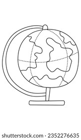 La mano dibujó el globo. Escuela Y Educación. Concepto escolar. lección de geografía. vector