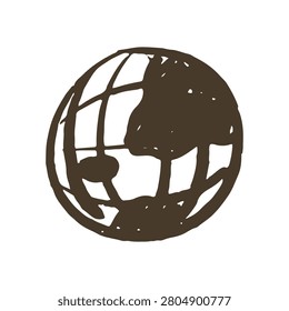 Hand Drawn Globe World Doodle Illustration