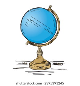 hand drawn globe world. globe earth