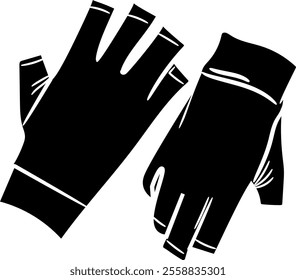 Hand drawn glove silhouette, winter Vector