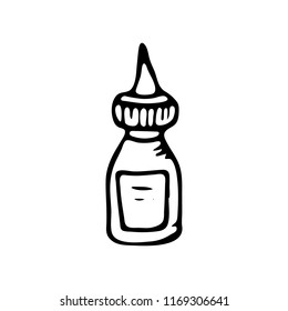 Hand drawn glue doodle. Sketch Back to school, icon. Decoration element. Isolated on white background. Vector illustration.