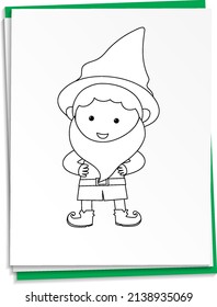 Hand Drawn Gnome On Paper  Illustration