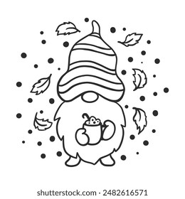 Hand drawn gnome. Vector illustration in doodle style.