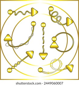 Hand drawn gold arrow set by amaliaarsy