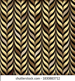 Hand drawn gold art creative herringbone pattern,  composition for print or textile. Gold vector.
