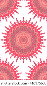 Hand drawn Gold Mandala Seamless Pattern. Arabic, indian, turkish and ottoman culture decoration style. Ethnic ornamental background. Magic vintage template of greeting, print, cloth, tattoo. Vector