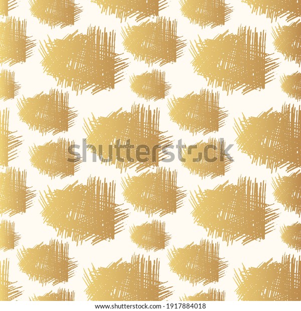 Hand drawn gold pencil scribbles seamless\
pattern. Edge torn golden texture with rough foil shapes. Vector\
isolated ink background for wrapping\
paper.