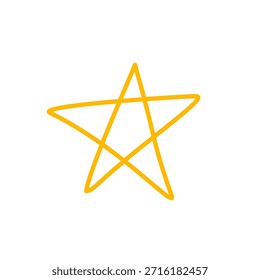 Elemento Scribbles Estrela de Ouro Desenhado à Mão