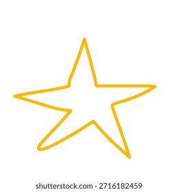 Hand Drawn Gold Star Scribbles Element