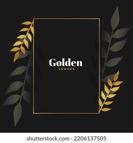 hand drawn golden and black leaves graphic design 