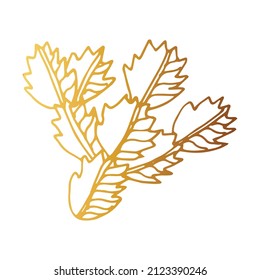 
Hand drawn  golden cactus outline icon in doodle style. Vector liner illustration for print, web, mobile and infographics isolated on white background.  