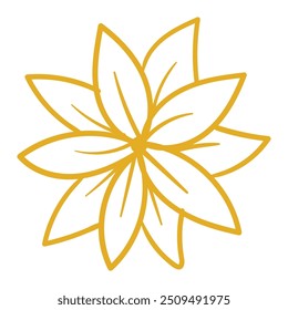 Hand drawn golden leaves isolated illustration.