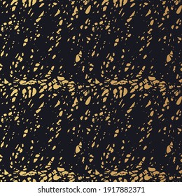 Hand drawn golden pencil scribble texture. Seamless pattern with rough torn stains. Vector isolated gold simple stroke background for wrapping paper.
