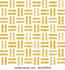 Hand drawn golden seamless pattern. Vector illustration for gold design. Ethnic motif. Zigzag and stripe line. Yellow and white colors. For invitation, web, textile, wallpaper, wrapping paper.