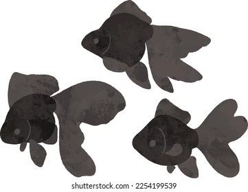 Hand drawn Goldfish  isolated on white background. Watercolor. Hand drawn illustration.