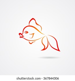 Hand drawn goldfish isolated on white background. Vector illustration