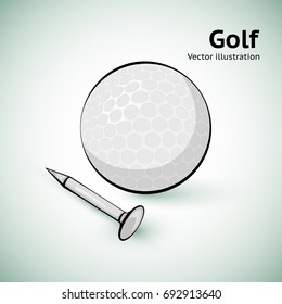 Hand drawn golf ball. Vector illustration