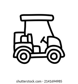 hand drawn golf cart icon illustration