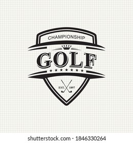 Hand drawn of golf championship. Vector illustration.