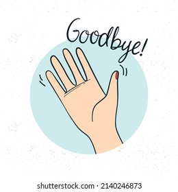 hand drawn good bye waving background 
