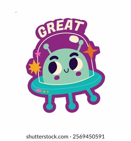 Hand drawn good job cute stickers