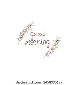 Hand Drawn Good Morning Calligraphy Text Vector Design.