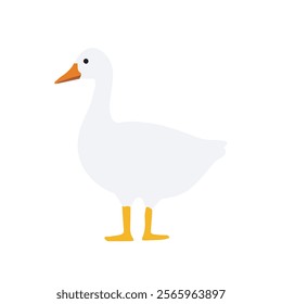 Hand drawn goose icon isolated on white background.