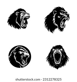 Hand drawn gorilla logo design, embodying the essence of the wild. With its striking presence, it symbolizes leadership, intelligence, and the untamed spirit of the animal kingdom.