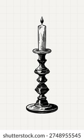 Hand drawn gothic candlestick