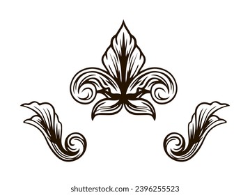 Hand drawn gothic frame and borders ornament collection