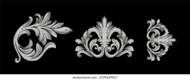 Hand drawn gothic ornament collection