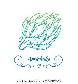Hand drawn gradient artichoke