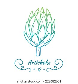Hand drawn gradient artichoke