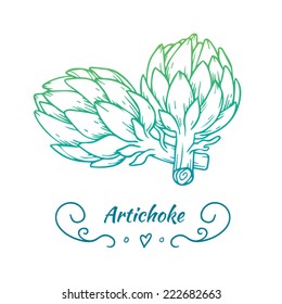 Hand drawn gradient artichokes