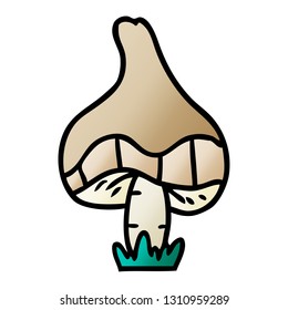 hand drawn gradient cartoon doodle of a single mushroom