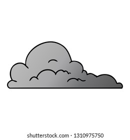 doodle de dibujos animados de gradiente dibujado a mano de nubes grandes blancas