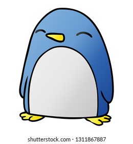 hand drawn gradient cartoon doodle of a cute penguin