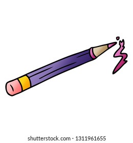 hand drawn gradient cartoon doodle of a coloured pencil
