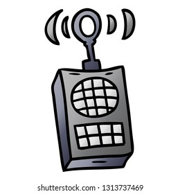 handgezeichnete Farbverlauf-Cartoon-Doodle einer Walkie-Talkie