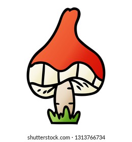hand drawn gradient cartoon doodle of a single mushroom