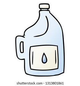 handgezeichnete Farbverlauf-Cartoon-Doodle einer großen Trinkflasche