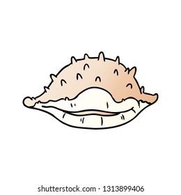 hand drawn gradient cartoon doodle of a sea shell