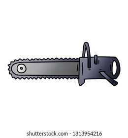 hand drawn gradient cartoon doodle fo a chain saw