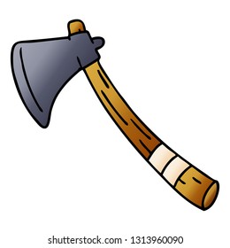 hand drawn gradient cartoon doodle of a garden axe