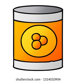hand drawn gradient cartoon doodle of a can of peaches