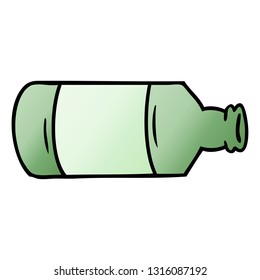 doodle de caricatura de gradiente dibujado a mano de una botella de vidrio antigua
