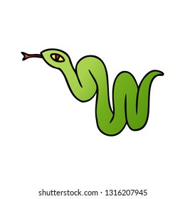 hand drawn gradient cartoon doodle of a garden snake 